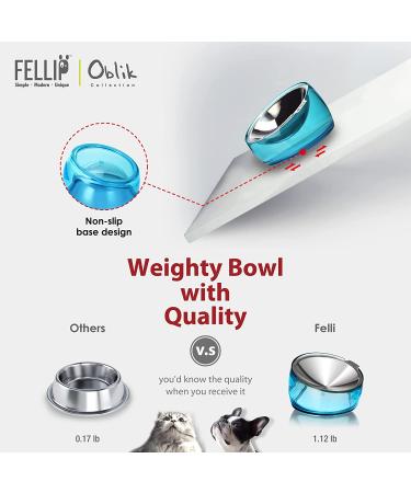 Felli Pet Oblik 0.5 Cups Shallow Dish Sapphire - Cat Dog Food Bowl - Buy Online on GoSupps.com