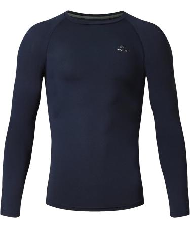 Willit Boys' Youth Compression Long Sleeve Shirt - Navy Blue, Medium | Quick Dry Football Baselayer for Kids - Buy Online on GoSupps.com