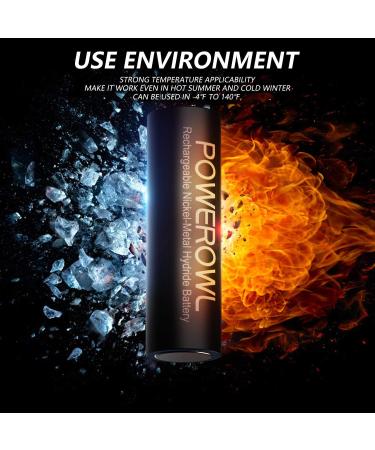POWEROWL 2800mAh Solar Rechargeable AA Batteries - Ideal for Garden Lights & Outdoor Devices | 12 Count Wide Temperature Range - Buy Online on GoSupps.com
