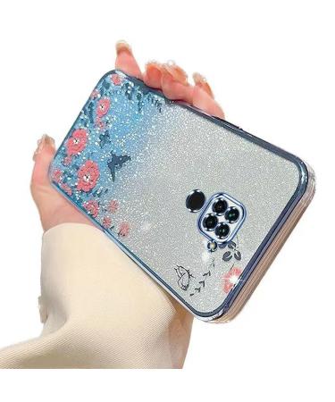 Tivenfezk nadoli glitter diamond case for xiaomi redmi note 9 sparkle flower butterfly cell phone cover soft gradient cover frame glossy silicone rhinea