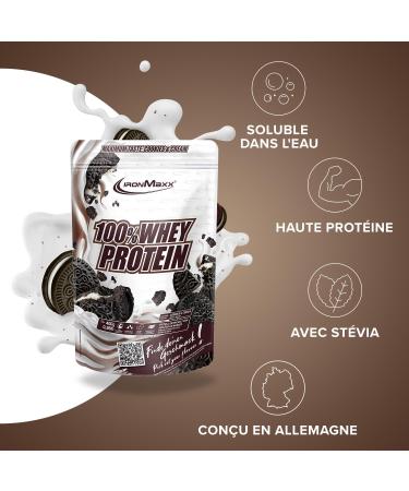 IronMaxx 100% Whey Protein Powder - Cookies and Cream 400g Bag | Whey Protein Powder Reduced in Sugar and Water Soluble | Many Different Flavors - Buy Online on GoSupps.com