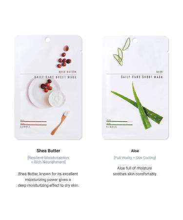 EUNYUL Daily Care Facial Sheet Mask Pack - 12 Types, Vegan Korean Skincare for Hydrating & Nourishing, Natural Ingredients - Pack of 12 - Buy Online on GoSupps.com