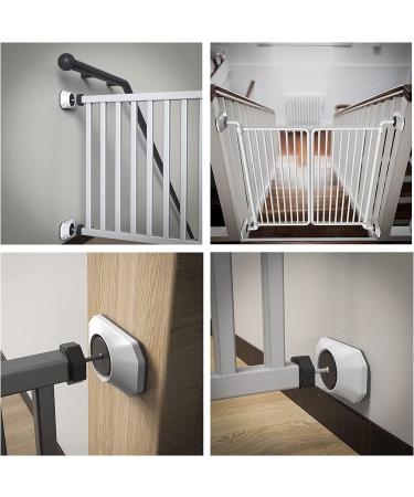 ICERO Baby Gate Wall Protector 4-Pack White - Protects Walls & Doorways from Pet & Dog Gates - Child Pressure Mounted Stair Safety Gate, Set of 4 - Buy Online on GoSupps.com