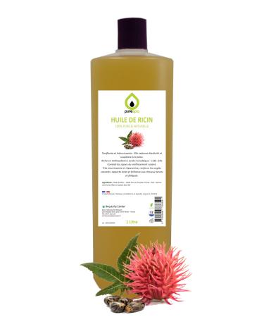Purespa | CASTOR OIL | 100% Pure | Natural | Cold Pressed | 1000 ml | | Eyelashes | Eyebrows | Body | Hair | Beard | Nails | Vegan Castor Oil |