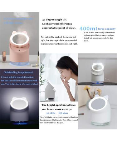 Beauty Makeup Humidifier USB Large Capacity Nano Humidification Desktop Vanity Mirror Atomizer 2 in 1 Home Sauna SPA Facial Warm Mist Humidifier Steamer Pink - Buy Online on GoSupps.com