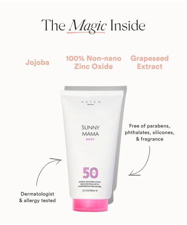 HATCH Collection Sunny Mama Body Sunscreen SPF 50 | Pregnancy Safe Mineral Sunscreen - Buy Online on GoSupps.com