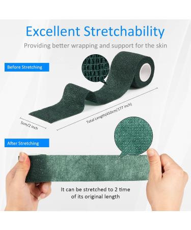 Buy Legal Self-Adhesive Bandage 5cm x 4.5m - 6 Rolls Dark Green | First Aid Dog Wrap Sport Elastic Bandage for Wrist & Feet - Buy Online on GoSupps.com