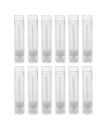 Clear Empty 3/16 Oz (5.5ml) Plastic Container Twist Tubes for Homemade Lip Balms, Cosmetic Gifts (12 Pack)