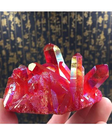 Red Titanium Coated Natural Rock Crystal Cluster Quartz Geode Stone Gemstone Home Decoration Specimen ZJGIDTEM (Size : 50g) - Buy Online on GoSupps.com