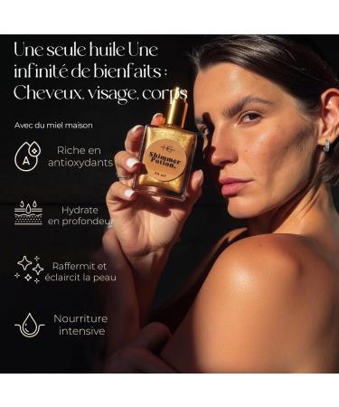  HG AESTHETICS Shimmer Potion Honey Dry Oil | Moisturizing & Shimmer Oil for Body & Face (Bronze 50ML) - Buy Online on GoSupps.com