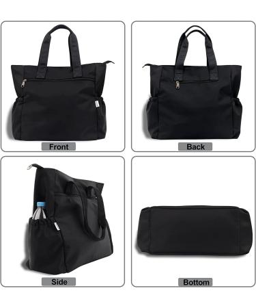 Large Waterproof Black Tote Bag for Gym, Hiking, Picnic, Travel & Beach | Lightweight Shoulder Bag | Spacious and Durable - Buy Online on GoSupps.com