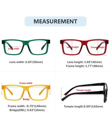 Eyekepper Oversize Reading Glasses - 6 Pack Screwless Spring Hinges for Wide Face +1.50 | Stylish & Comfortable Readers in Mixed Colors - Buy Online on GoSupps.com
