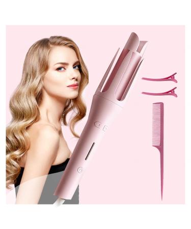 Curling Iron 1 1/4 Inch 1.25 Inch Auto Curling Iron with 4 Temps Instant Heat Hair Iron Curler Pink