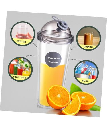 Zerodeko Cup Glass Coffee Drinking Sippy Milk Tea Water Double-Deck Double-Layer Practical Plastic Container 21.5 9cm As Shown - Buy Online on GoSupps.com