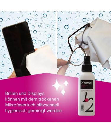 Nanotol 2in1 Displays & Glasses Cleaner | Quick Sealer & Polishing Cloth - 250ml - International Shipping Available - Buy Online on GoSupps.com