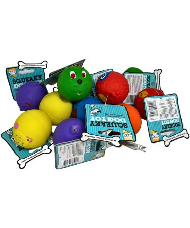 6 x Latex Faceballs Dog Puppy Toy Tennis Balls Sized Soft Squeaky Face Balls - Buy Online on GoSupps.com