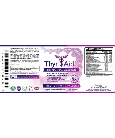 ThyrAid Thyroid Support Supplement - Boosts Metabolism & Energy - Supports Healthy Weight & Thyroid Function - Vegan Friendly - 1 Bottle - Buy Online on GoSupps.com