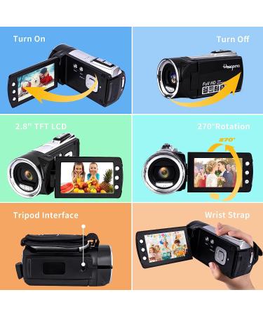 Heegomn Video Camera Camcorder 2.7K 36MP Vlogging Recorder for YouTube TikTok | 2.8'' LCD Screen, 8X Digital Zoom | Ideal for Teens & Beginners - Buy Online on GoSupps.com
