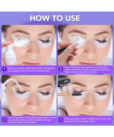 Eyelash Shampoo for Extensions | 150ml Cleaner with USB Fan & Brushes | Salon Quality Eyelash Extension Kit - Buy Online on GoSupps.com