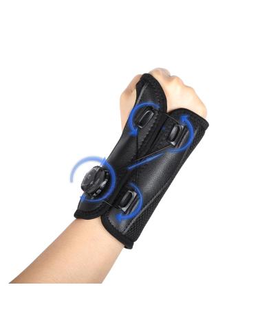 Carpal Tunnel Wrist Brace Adjustable Knob Wrist Support Advanced Adjustable Support for Night & Day Ideal for Men and Women Helps Relieve Tendonitis Arthritis Sprains Carpal Tunnel Pain (1 Left hand Black) Black 1 Left hand