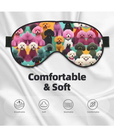 Poodles Dogs Print Double-Sided Eye Mask Soft and Light Blocking for Enhancing Sleep Quality - Buy Online on GoSupps.com