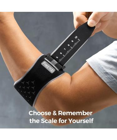 FREETOO Tennis Elbow Support Strap for Men Women Comfy Golfers Elbow Support with Removable Compression Pad for Tendonitis Relief Adjustable Tennis Elbow Brace for Sports & Daily Work Black Black One Size (Elbow: 16-34 CM) - Buy Online on GoSupps.com