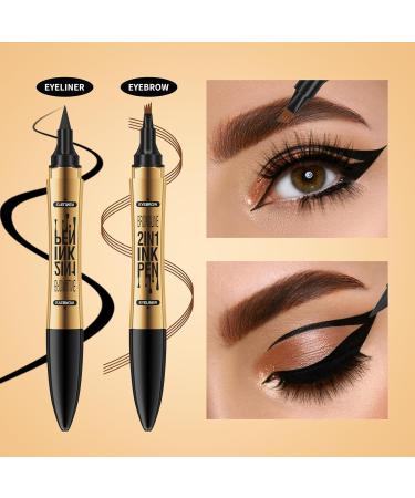 2 in 1 Magic Eyebrow Pencil Micro Brow Pencil Double Head Microblading Eyebrow Pencil Waterproof Makeup Tools (Grey) - Buy Online on GoSupps.com