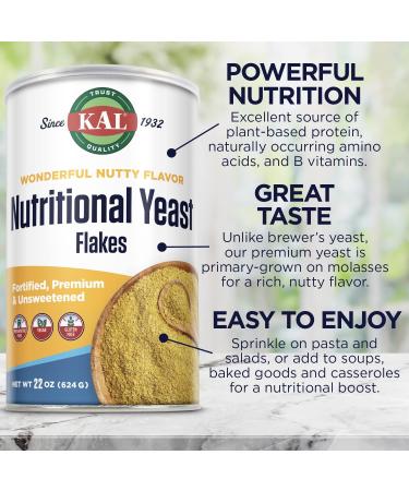 â€œBuy KAL Nutritional Yeast Flakes Unsweetened 22 oz - Vegan, Gluten-Free, Rich in B Vitaminsâ€‌ - Buy Online on GoSupps.com