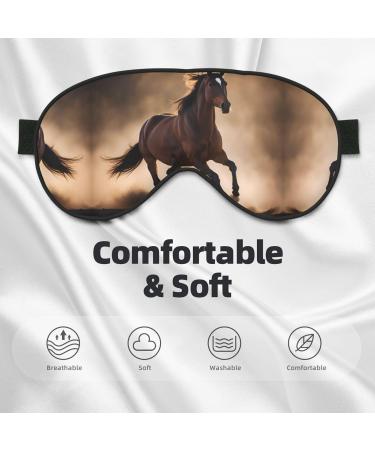 Running Horses Print Unisex Eye Mask | Soft Travel & Yoga Sleep Shade Cover - Buy Online on GoSupps.com