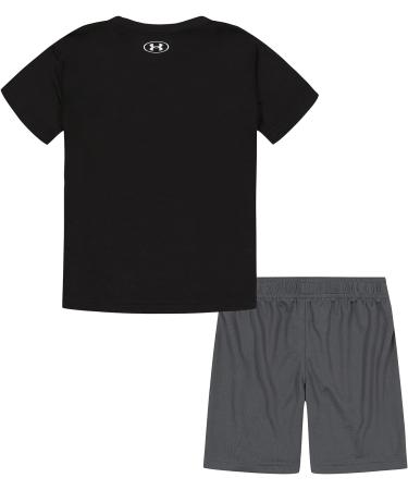 Under Armour Boys Sleeve Tee Set | Lightweight Breathable T-Shirt & Shorts | Black Infinite | Size 4T US - Buy Online on GoSupps.com
