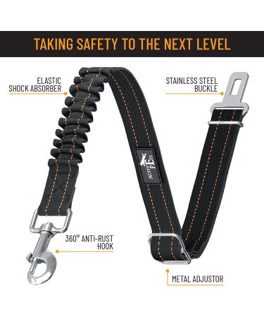 Active Pets Dog Seatbelt - Adjustable Safety Harness for Car - Durable Seat Belt for Large, Medium & Small Dogs - Orange (1 Pack) - Buy Online on GoSupps.com