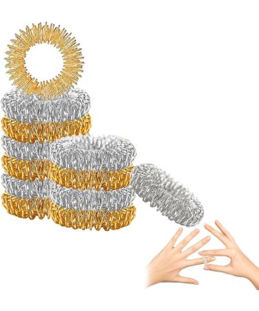 12-Piece Acupressure Massage Rings Set for Fingers & Wrists - Stress Relief Blood Circulation & Osteoarthritis Support - Buy Online on GoSupps.com