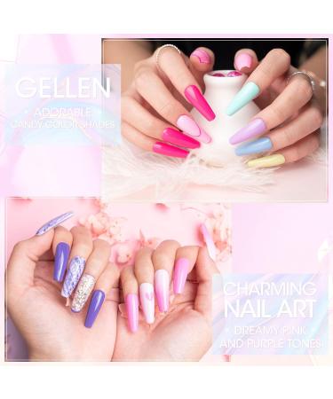 Gellen Gel Nail Polish Kit - 36 Colors Bright Rainbow Gel Polish Collection Nail Gel Kit with Base Top & Matt Top Coat for All Seasons Home Manicure Set - Buy Online on GoSupps.com