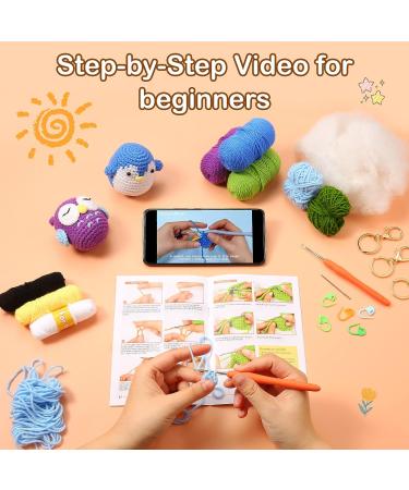 Zeitlicht Crochet Kit for Beginners - Complete Crochet Set with Step-by-Step Instructions - Make Penguin, Dinosaur, and Owl - Perfect for Adults and Kids - Buy Online on GoSupps.com