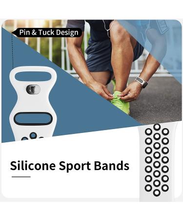 Witzon Sport Bands for Fitbit Versa 2/Lite, Breathable Silicone Replacement Wristbands - Large Black/Gray/White/Blue, Compatible with Versa Smartwatch - Men/Women - Buy Online on GoSupps.com