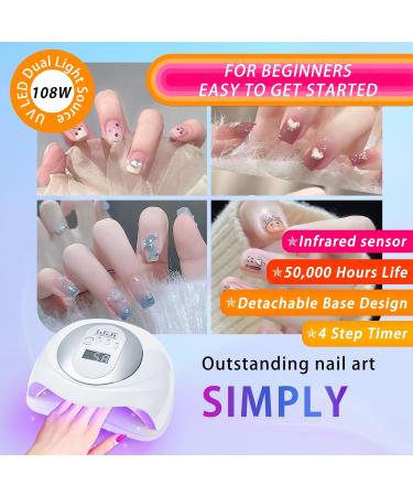 Buy Wisdompark 108W UV Nail Lamp - Professional Gel Nail Dryer with 36 LEDs 4 Timer Settings & LCD Screen for Fast Flawless Results | International Shipping Available - Buy Online on GoSupps.com