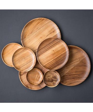 Fruit Tray Whole Wood Acacia Plate Round Sushi Plate Dessert Fruit Bread Plate Soup Tableware Set Kitchenware (Size : X-Small) - Buy Online on GoSupps.com