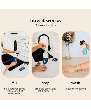 Myni All-Purpose Surface Cleaner Refills | Natural Ingredients Biodegradable Vegan | Powerful Cleaning Tablets - Passion Punch Zest Fest & Unscented - 5x750ml - Buy Online on GoSupps.com