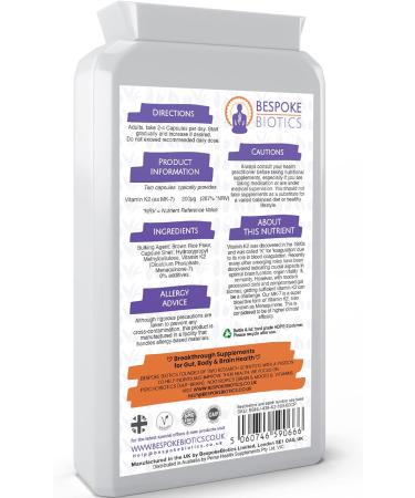 Vitamin K2 MK7-120 Easy Swallow Capsules by Nooropower | Vegan Formula for Bone Health | Supports Protein Synthesis | UK Made | Non-GMO - Buy Online on GoSupps.com