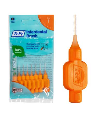 TePe Interdental Brush 0.45 mm Orange 8 pieces 8 count (Pack of 1) Orange (Size 1)