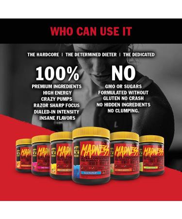 Mutant Madness Pre-Workout Supplement 225g - Peach Mango | Intense Energy Boost for High Intensity Workouts - Buy Online on GoSupps.com