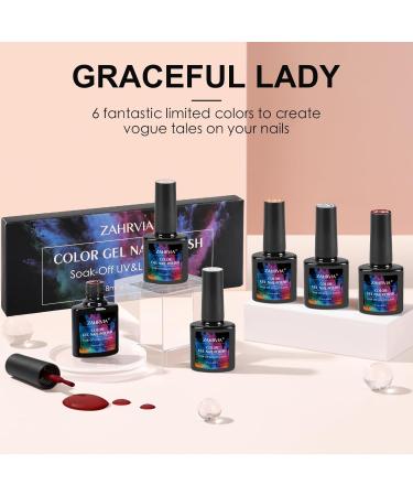 6 Colors Gel Nail Polish Set ZAHRVIA Brown Red Gel Nail Polish Kit Neutral Popular Nail Art Design Soak Off Nail Lamp Nail Polish Gel DIY Manicure French Kit A04 - Buy Online on GoSupps.com