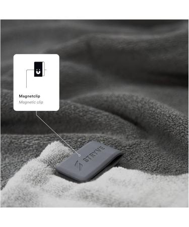 Buy Stryve Gym Towel+ Silver Gray - Antibacterial Anti-Slip Fitness Towel with Magnetic Clip & Bag 105x42.5 cm - Perfect for International Shipping - Buy Online on GoSupps.com