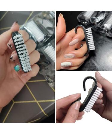 20 Pcs Home Plastic Nail Cleaning Brushes with Black Handle Grip - Portable Nail Art Manicure Tools - Buy Online on GoSupps.com