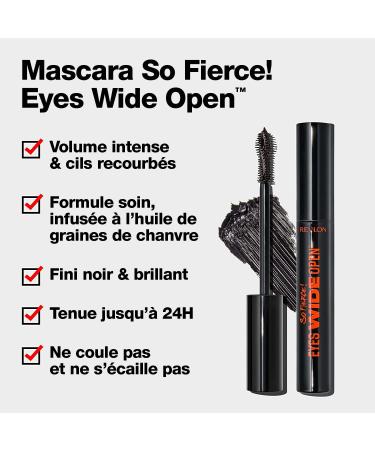Revlon So Fierce! Eyes Wide Open Mascara 24H Hold Intense Volume Volume & Care Formula Infused with Hemp Seed Oil 7mL - Buy Online on GoSupps.com