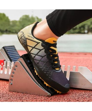 THESTRON Professional Spikes Track & Field Shoes - Unisex Racing Sneakers (Black/Gold) - Buy Online on GoSupps.com