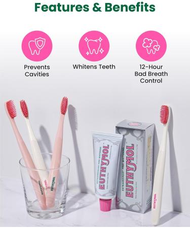 EUTHYMOL Whitening Toothpaste (3.7fl oz) - Stain Removal in 2 Weeks Long-Lasting Freshness for Sensitive Gum & Teeth. Bad Breath Cavity Prevention. Recyclable Aluminum Tube Pack of 1 - Buy Online on GoSupps.com