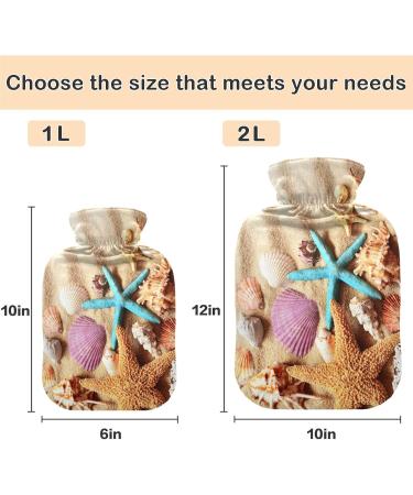 Naanle Summer Beach Seestern Hot Water Bottle 2L - Transparent Large Bed Warmer for Pain Relief & Cold Therapy - Buy Online on GoSupps.com