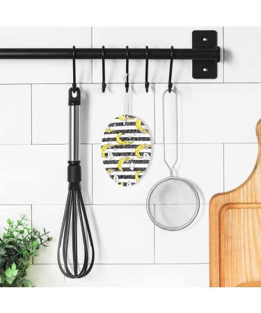 3-Pack Cleaning Kitchen Sponges Oval Black and White Striped Banana Kitchen Cellulose Dishwashing Wood Pulp Cotton one sizex3 White - Buy Online on GoSupps.com