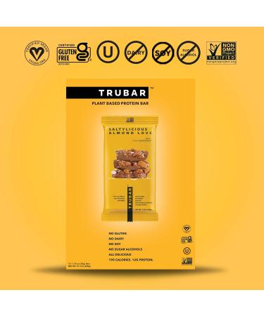 TRUBAR Vegan Protein Bar - Saltylicious Almond Love | Gluten Free Plant Based 12G Protein Healthy On-the-Go Snack - 12 CT - Buy Online on GoSupps.com